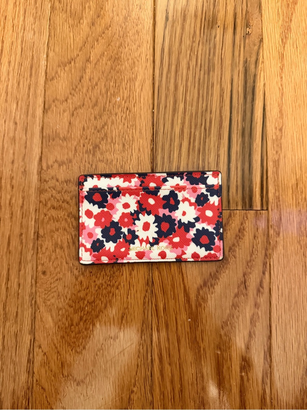 Michael Kors Pink, Red, Navy & White Floral Card Case